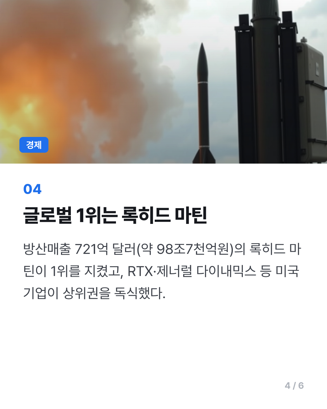 K-방산 빅4, '글로벌 톱100' 진입…한화 16위로 韓기업 중 1위